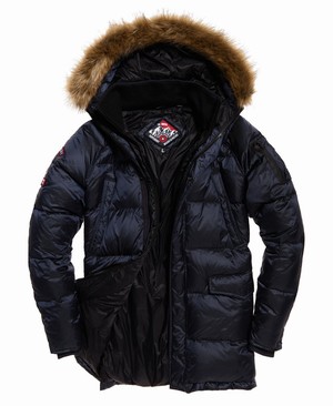 Superdry Down Parka Férfi Kabát Sötétkék | ZYDWC5264